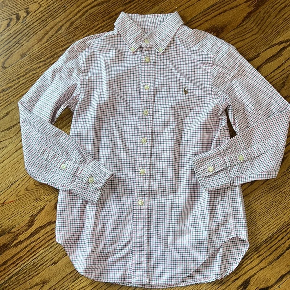 Ralph Lauren boys long sleeved Baby blue button down shirt size Small (8) NWOT